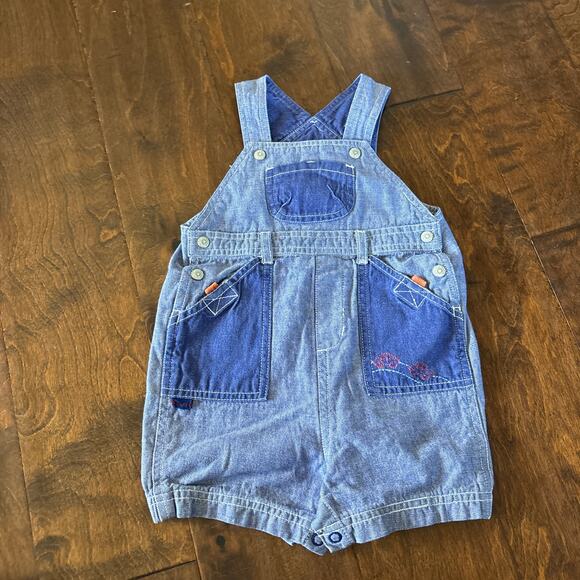 The Children's Place Other - Vintage Childrens' Place Boys 12 Month Shortalls Overall Shorts Blue Pockets Bib